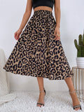 High Waist Leopard A-line Skirt