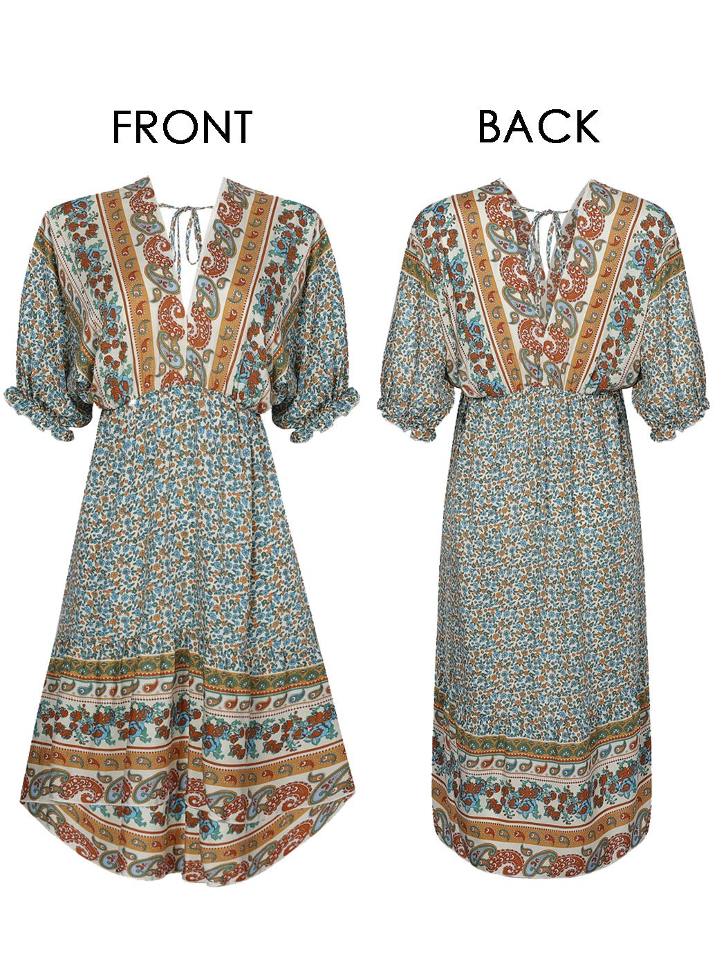Mixed Print Asymmetrical Hem Dress