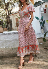 Vestido bohemio estampado multicolor