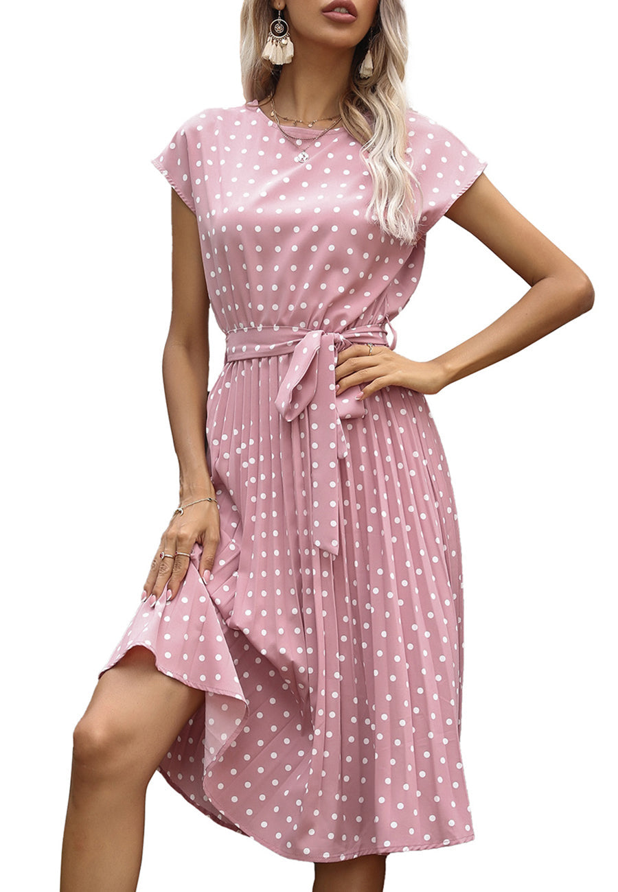Polka Dot Cap Sleeve Dress