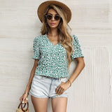 Floral Puff Sleeve Summer Blouse