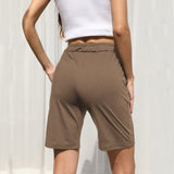 Contrast Drawstring Bermuda Shorts