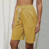 Contrast Drawstring Bermuda Shorts