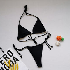 Micro Halter String Triangle Thong Bikini Set