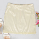 Mini Lace Hem Slip Skirt