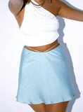 Tie Waist Mini Slip Skirt