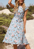 Floral Print Pleated Dress