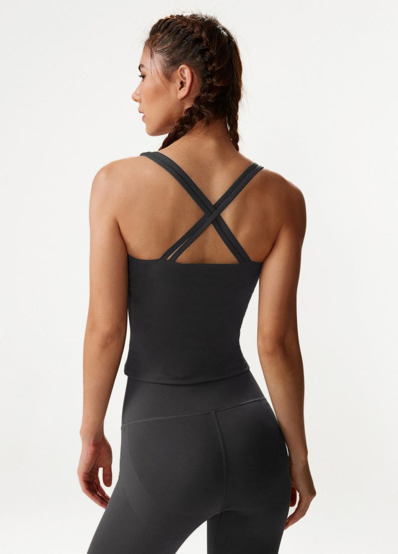 Crossover Racerback Lined Bra Fitness Tank Top