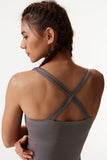 Crossover Racerback Lined Bra Fitness Tank Top