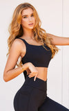 Soft Round Neck Sports Bra with Back Bow