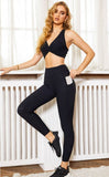 Interlocked Ruched Sports Bra & Leggings Two Piece Workout Set