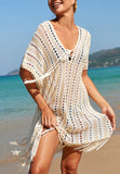 Loose Knit Drawstring Tasseled Cover-Up Poncho Dress