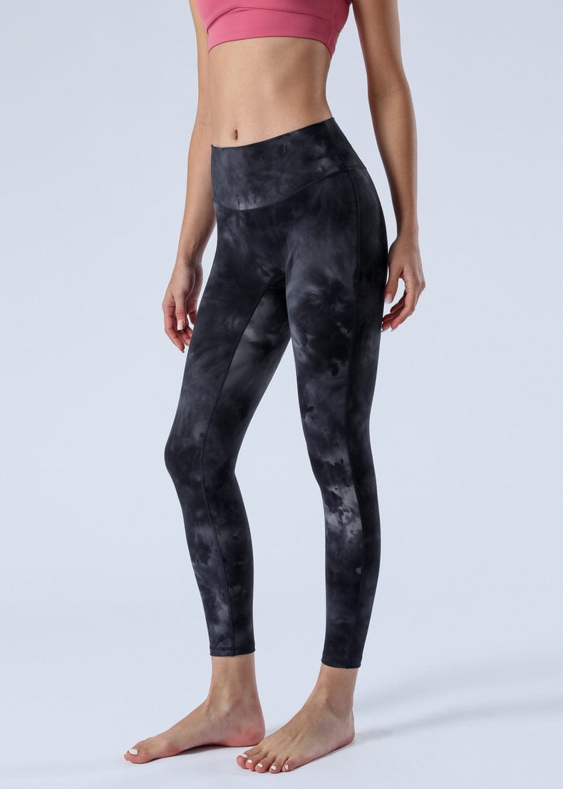 Leggings de cintura media con efecto tie-dye