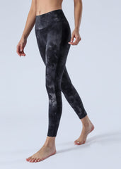 Leggings de cintura media con efecto tie-dye