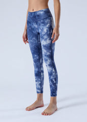 Leggings de cintura media con efecto tie-dye