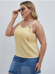 Top con tiras y anilla floral