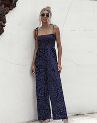 Jumpsuit mit geradem Ausschnitt und Punkten