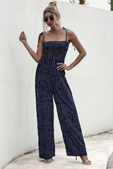 Jumpsuit mit geradem Ausschnitt und Punkten