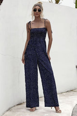 Jumpsuit mit geradem Ausschnitt und Punkten