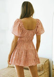 Drawstring Tying Ruffled Short Sleeve Mini Dress