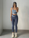 Two Toned Cross High Waist Leggings