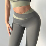 Two Toned Cross High Waist Leggings