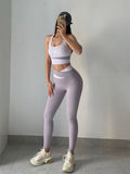 Two Toned Cross High Waist Leggings