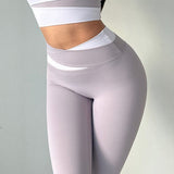 Two Toned Cross High Waist Leggings