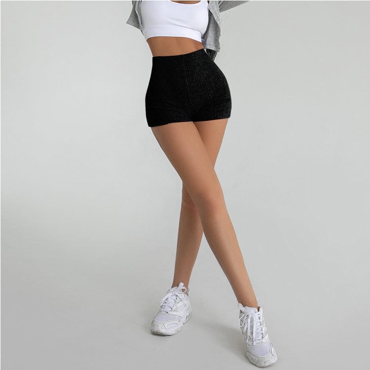 Weiche Shorts mit geripptem High Rise