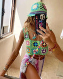 Crochet Rainbow Crop Top