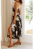 Tropical Print Cutout Dress