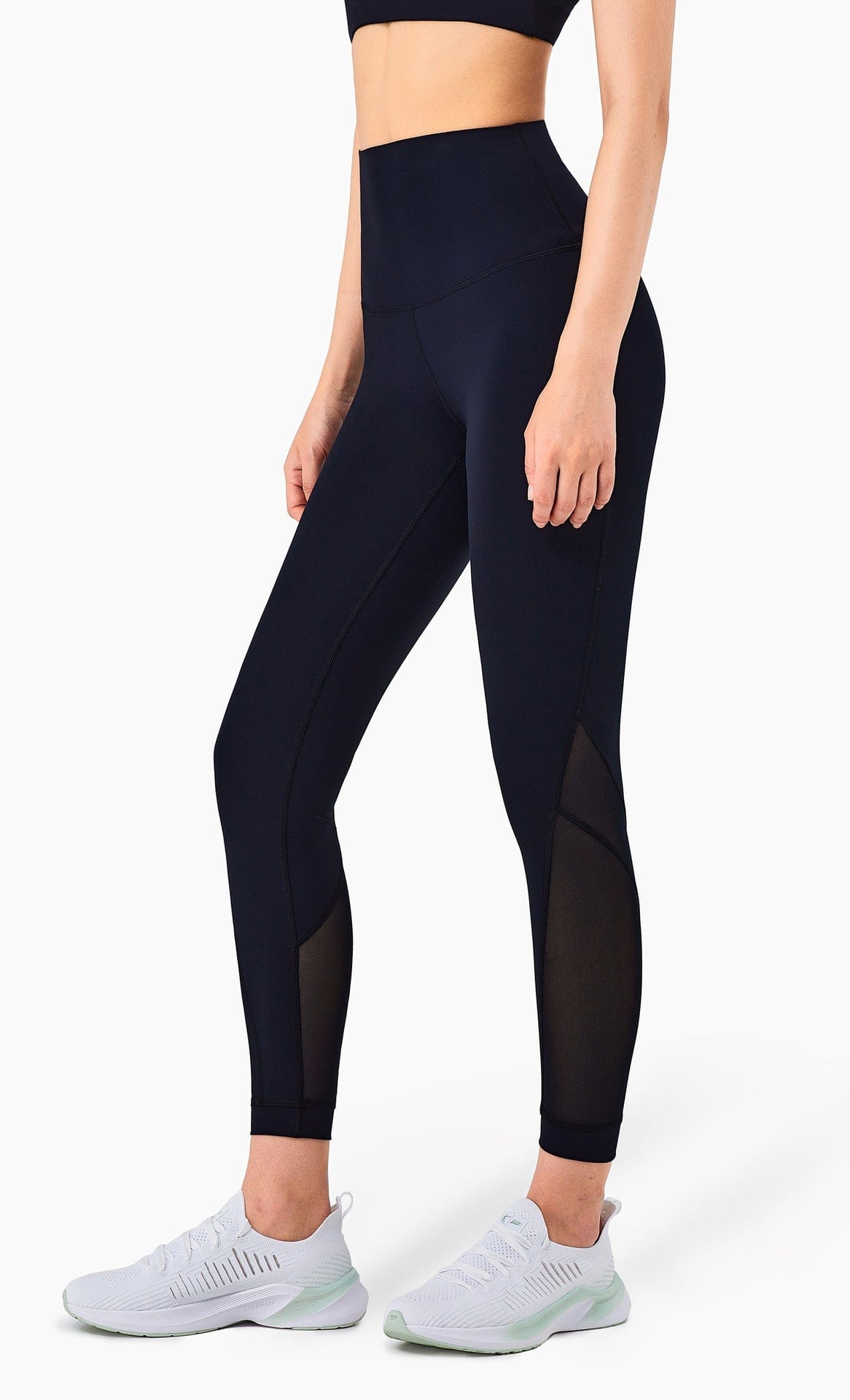 Leggings mit Netzeinsätzen und hohem Bund