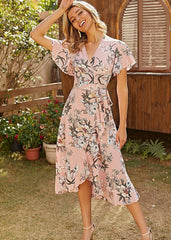 Vestido con mangas abullonadas y estampado floral