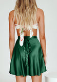 Flounce Wrap Waist Tying Mini Skirt