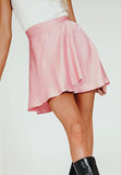 Flounce Wrap Waist Tying Mini Skirt