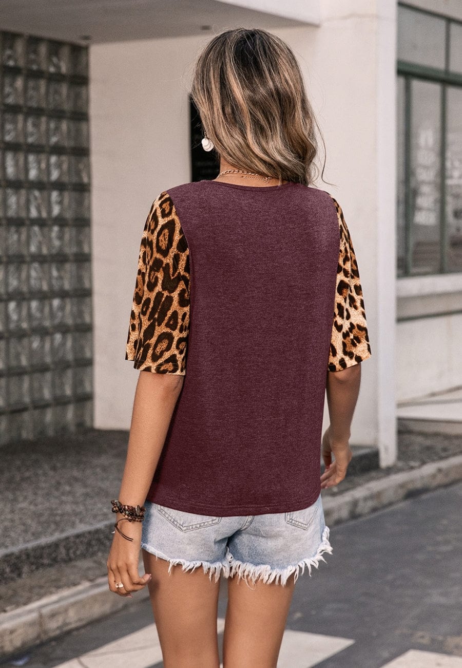 Contrast Two Tone Basic T-Shirt