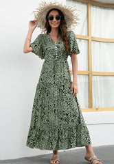 Vestido con estampado animal de múltiples capas
