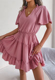 Tie Neck Tiered Dress