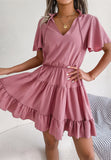 Tie Neck Tiered Dress