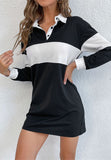 Two Tone Collared Shirt Dress