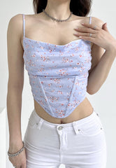 Top de corsé floral en forma de V