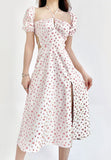 Puff Sleeve Square Neck Floral Maxi Dress