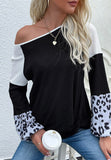 Color Block Leopard Textured Sweater