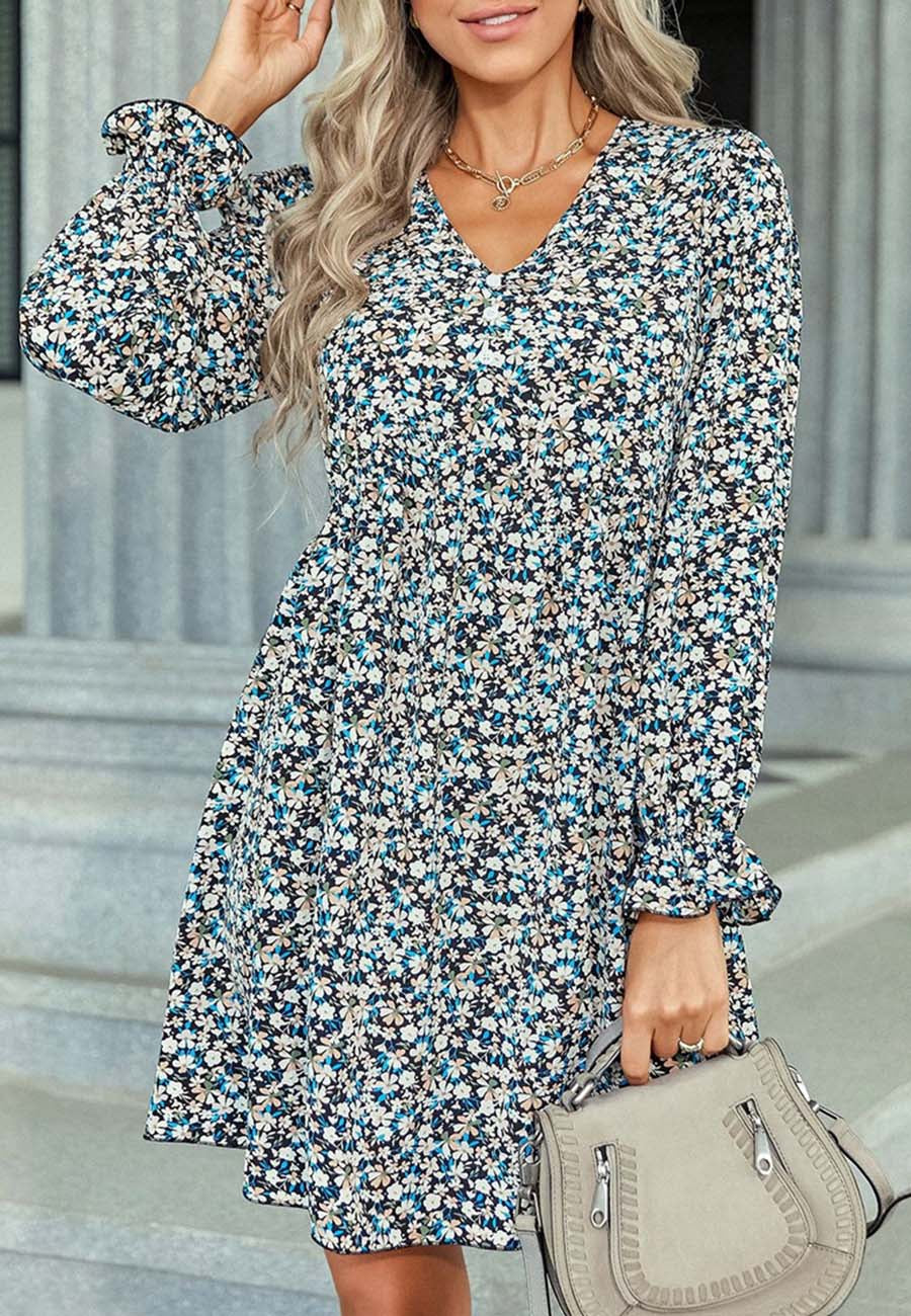 Multicolor Floral Print Dress