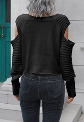 Pullover mit Cut-out und strukturierten Ärmeln