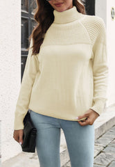 Rollkragenpullover aus gemischtem Strick