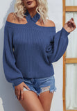 Halter Shoulder Cutout Sweater
