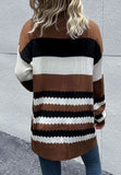 Mixed Striped Pattern Fall Cardigan