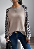 Waffle Knit Leopard Fall Sweater