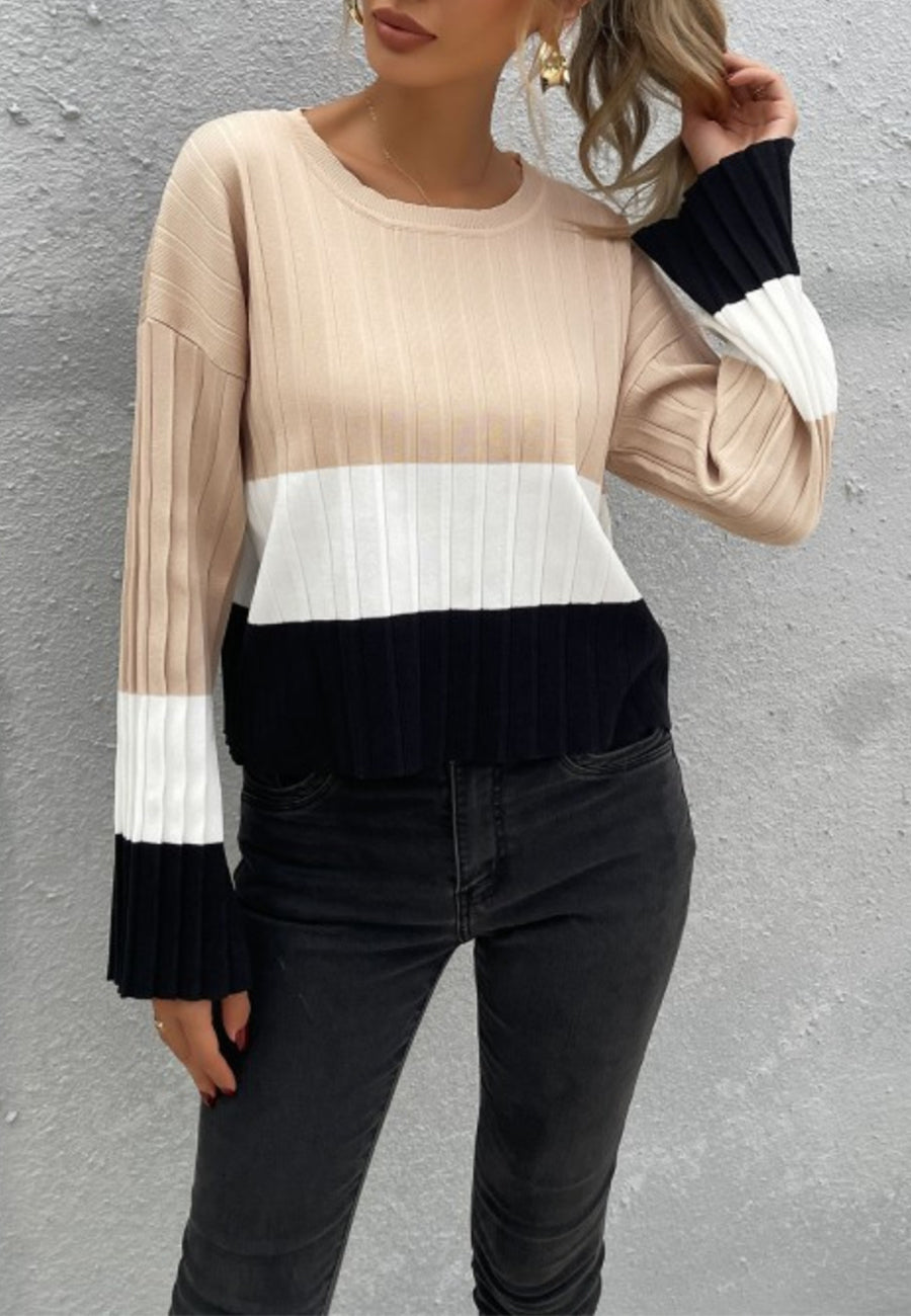 Color Block Textured Sweater